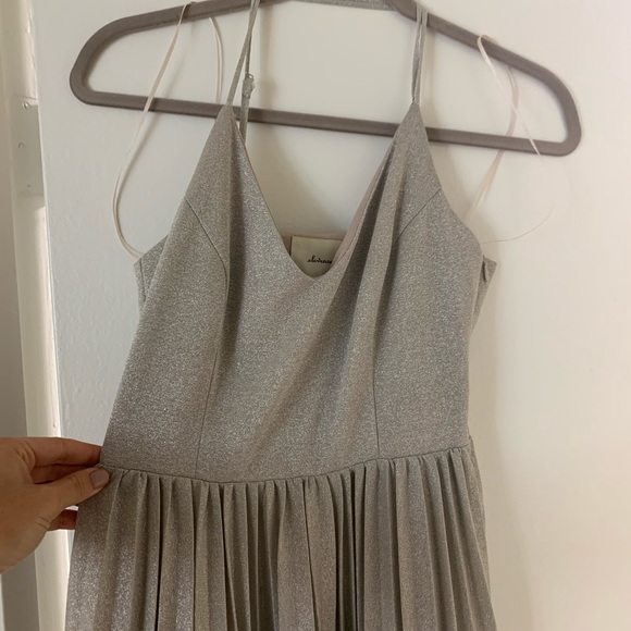 Anthropologie Lunar Dress in Silver size 4 - Picture 3 of 5